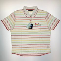 ▽▽ Munsingwear マンシングウェア レディース　ゴルフウェア　SIZE LL　ボーダー柄 LG1653 XN20 ホワイト Aランク