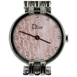 ▽▽ Christian Dior クリスチャンディオール バギラ クォーツ ピンク 12Pダイヤ CD092110 Bランク