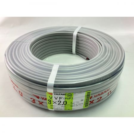  YAZAKI VVFケーブル（PbF） 3×2.0mm 100m 灰 3X2.0