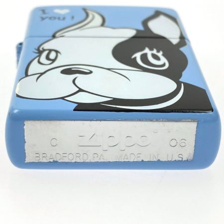   ZIPPO フレンチブルドッグ ブルー 3面加工 ジッポー