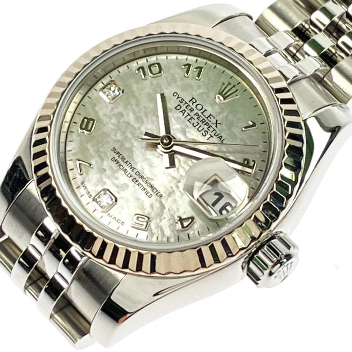 ▽▽ROLEX デイトジャスト 2Pダイヤ シェルダイヤル 179174 ROLEX ロレックス デイトジャスト 2Pダイヤ シェルダイヤル 179174