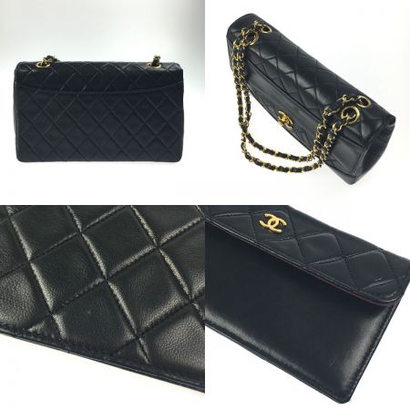  CHANEL シャネル ショルダーバッグ マトラッセ ラムスキン チェーン ポーチ付 A2200 ブラック