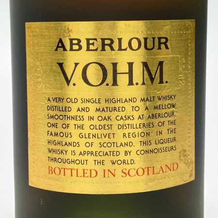  ABERLOUR スコッチウイスキー 10年 VOHM ピュアモルト 700ml 未開栓