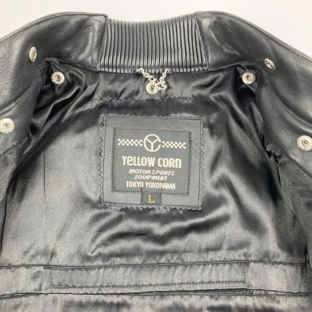  YELLOW CORN イエローコーン ライダース レザージャケット シングル プロテクター 対応 SIZE L ブラック