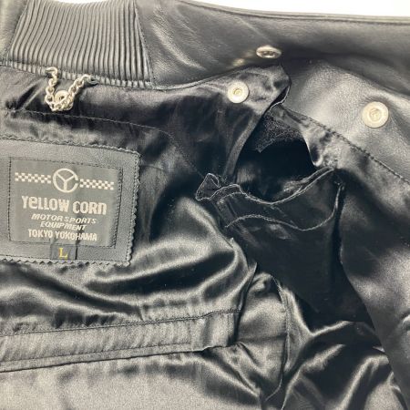  YELLOW CORN イエローコーン ライダース レザージャケット シングル プロテクター 対応 SIZE L ブラック