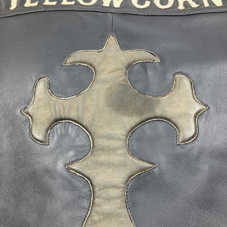  YELLOW CORN イエローコーン ライダース レザージャケット シングル プロテクター 対応 SIZE L ブラック
