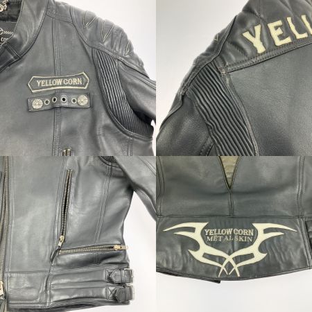  YELLOW CORN イエローコーン ライダース レザージャケット シングル プロテクター 対応 SIZE L ブラック