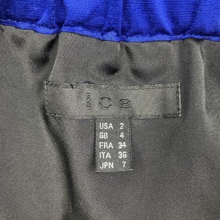  icB ポリウレタンコーティング タイトスカート ひざ丈 size2 300365 3804085 ブルー 未使用品