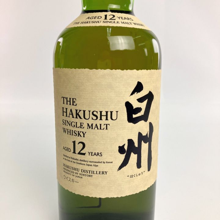 北海道内限定発送】 HAKUSHU 白州/サントリー シングルモルト ウイスキー 12年 700ml 未開栓｜中古｜なんでもリサイクルビッグバン