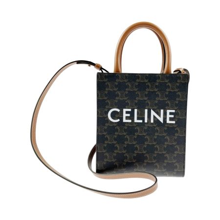  CELINE セリーヌ 2WAYバッグ トリオンフ ミニ バーティカル カバ 194372BZK.04LU ブラウン