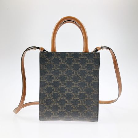  CELINE セリーヌ 2WAYバッグ トリオンフ ミニ バーティカル カバ 194372BZK.04LU ブラウン