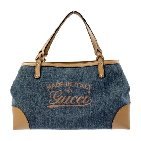  GUCCI グッチ クラフト デニム トートバッグ  348715 ブルー x ブラウン
