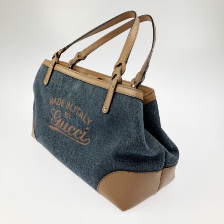  GUCCI グッチ クラフト デニム トートバッグ  348715 ブルー x ブラウン