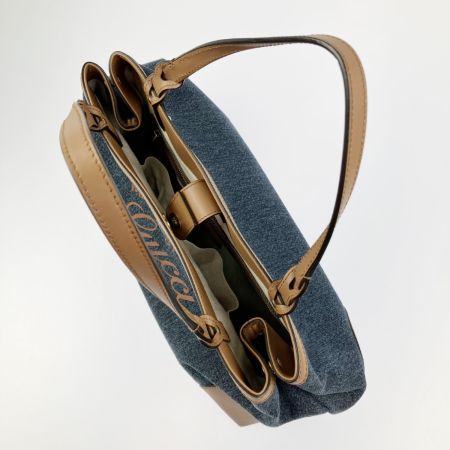  GUCCI グッチ クラフト デニム トートバッグ  348715 ブルー x ブラウン