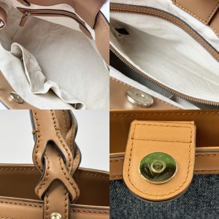  GUCCI グッチ クラフト デニム トートバッグ  348715 ブルー x ブラウン