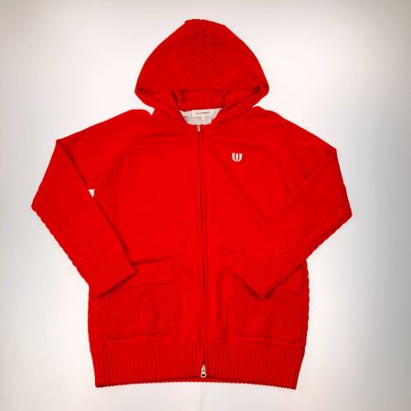   レディース  ゴルフウェア M.U SPORTS カーディガン ニット パーカー サイズ 44 レッド