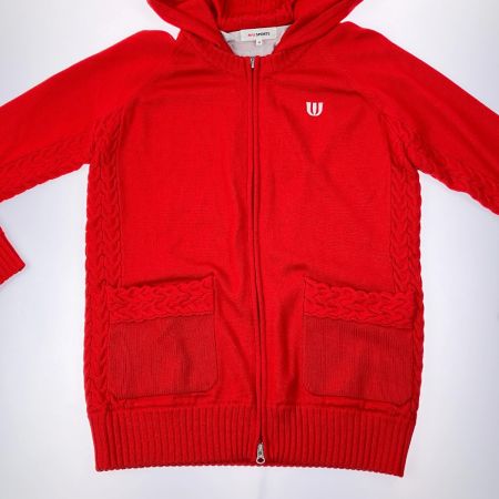   レディース  ゴルフウェア M.U SPORTS カーディガン ニット パーカー サイズ 44 レッド