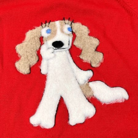   レディース  ゴルフウェア M.U SPORTS カーディガン ニット パーカー サイズ 44 レッド