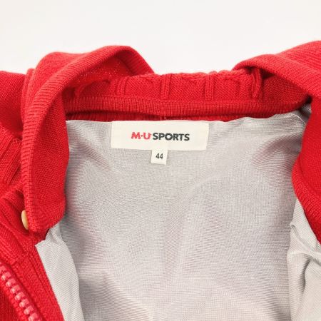   レディース  ゴルフウェア M.U SPORTS カーディガン ニット パーカー サイズ 44 レッド