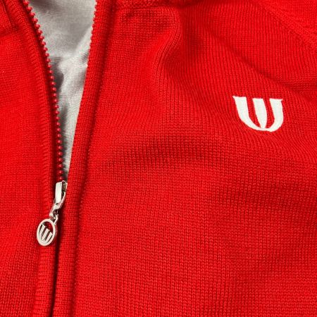   レディース  ゴルフウェア M.U SPORTS カーディガン ニット パーカー サイズ 44 レッド