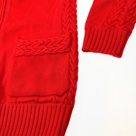   レディース  ゴルフウェア M.U SPORTS カーディガン ニット パーカー サイズ 44 レッド