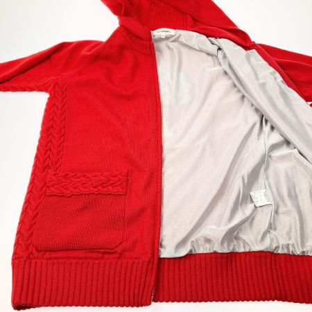   レディース  ゴルフウェア M.U SPORTS カーディガン ニット パーカー サイズ 44 レッド