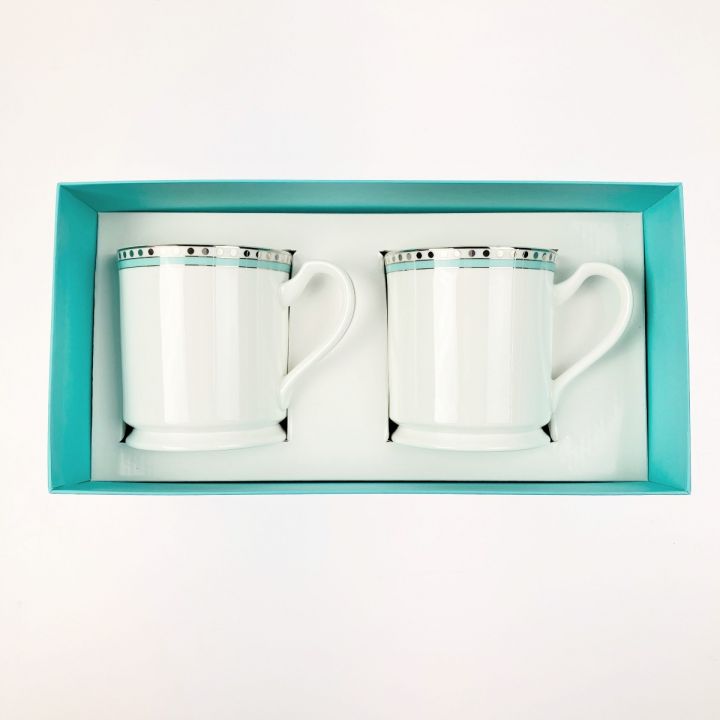 Tiffany & Co. ティファニー プラチナブルーバンド マグカップ ペア 箱付 開封未使用品｜中古｜なんでもリサイクルビッグバン