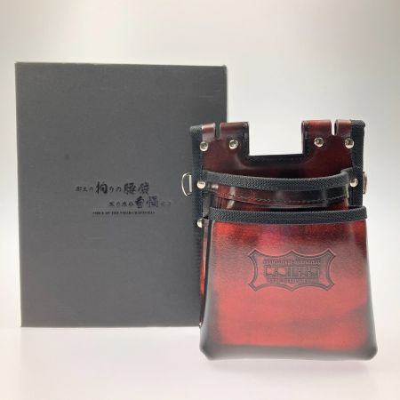  KNICKS 2段腰袋 鳶職向仕様 アドバンガラス革 箱付 ADV-201TB-R レッド