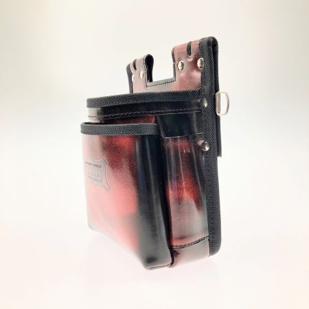  KNICKS 2段腰袋 鳶職向仕様 アドバンガラス革 箱付 ADV-201TB-R レッド