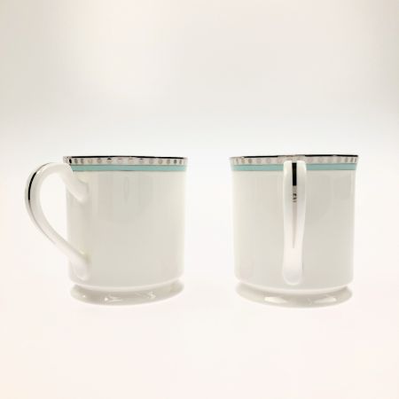  Tiffany & Co. ティファニー プラチナブルーバンド マグカップ ペア 箱付 開封未使用品
