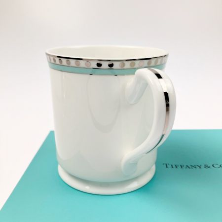  Tiffany & Co. ティファニー プラチナブルーバンド マグカップ ペア 箱付 開封未使用品