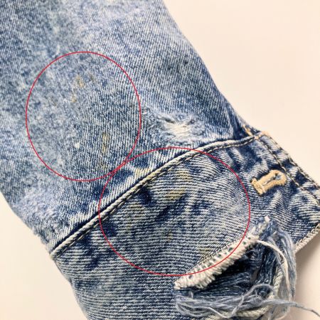  ZARA ザラ レディース フリンジ ネイティブ柄 ダメージ加工 Gジャン SIZE S