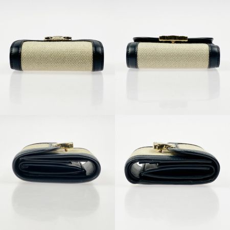 CELINE セリーヌ スモールフラップウォレット トリオンフ 10D782DJ2.01NA ベージュ x ネイビー