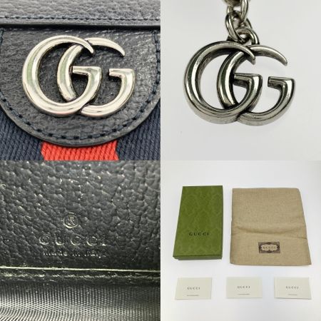  GUCCI グッチ オフィディア GG ジップアラウンドウォレット 523154 ネイビー x ベージュ