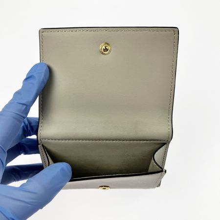  LOEWE ロエベ 牛革 カーフ ミニ財布 3つ折り財布 箱・布袋付 262140 ベージュ