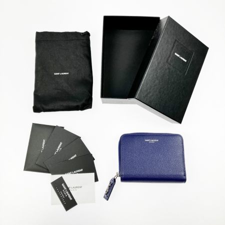  SAINT LAURENT サンローラン 2つ折り財布 箱・布袋付 414661 ブルー
