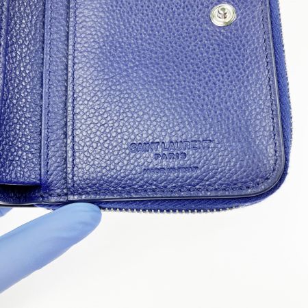  SAINT LAURENT サンローラン 2つ折り財布 箱・布袋付 414661 ブルー