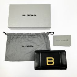 ▽▽ BALENCIAGA バレンシアガ アワーグラス 折り財布 箱・布袋付 600211 ブラック Aランク