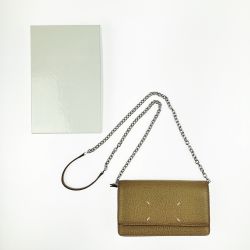 ▽▽ Maison Margiela マルタンマルジェラ チェーンウォレット レザー ショルダーバッグ SA3UI0008 ベージュ Aランク