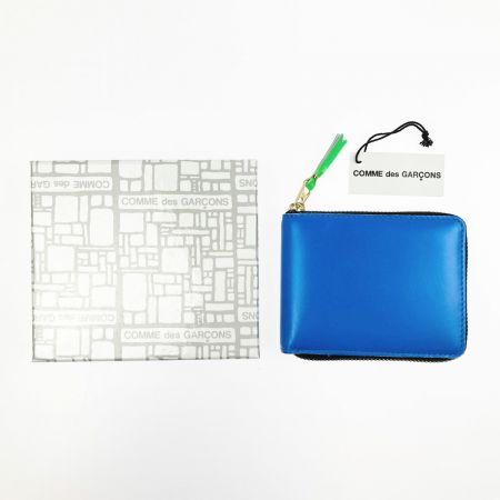  COMME des GARCONS コムデギャルソン SUPER FLUO BLUE ラウンドファスナー二つ折り  SA7100SF