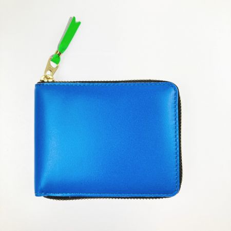  COMME des GARCONS コムデギャルソン SUPER FLUO BLUE ラウンドファスナー二つ折り  SA7100SF