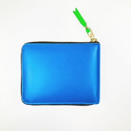  COMME des GARCONS コムデギャルソン SUPER FLUO BLUE ラウンドファスナー二つ折り  SA7100SF