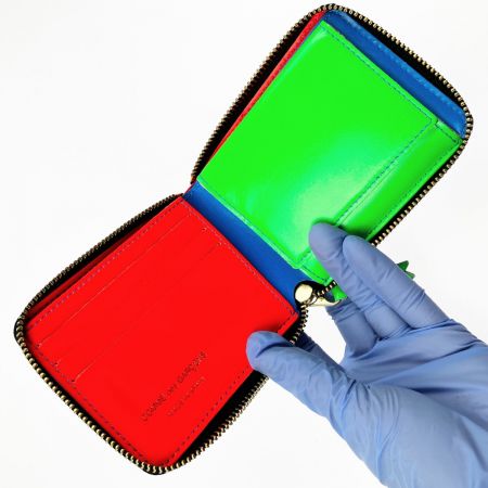  COMME des GARCONS コムデギャルソン SUPER FLUO BLUE ラウンドファスナー二つ折り  SA7100SF