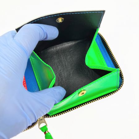  COMME des GARCONS コムデギャルソン SUPER FLUO BLUE ラウンドファスナー二つ折り  SA7100SF