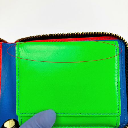  COMME des GARCONS コムデギャルソン SUPER FLUO BLUE ラウンドファスナー二つ折り  SA7100SF