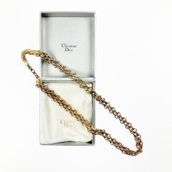 ▽▽ Christian Dior クリスチャンディオール ネックレス40cm ブレスレット 18cm セット Bランク