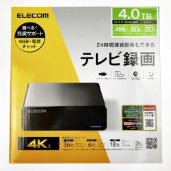 ▽▽ ELECOM エレコム TV録画対応 外付けハードディスク 4TB ELD-HTV040UBK ブラック 未開封 Sランク