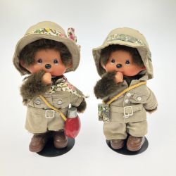 ▽▽ セキグチ モンチッチ ペア ハネムーン 探検家  スタンド付き Aランク