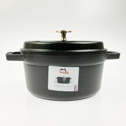 ▽▽ STAUB ストウブ ピコ・ココット ラウンド 40509-487 ブラック 未使用品 Bランク
