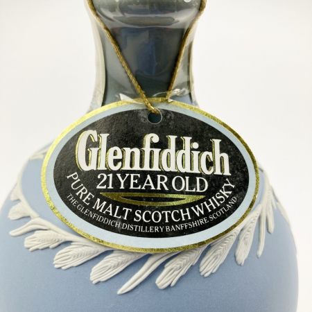  Glenfiddich グレンフィディック 21年 ピュアモルトスコッチウイスキー ウェッジウッド 陶器 700ml 化粧箱付 未開栓